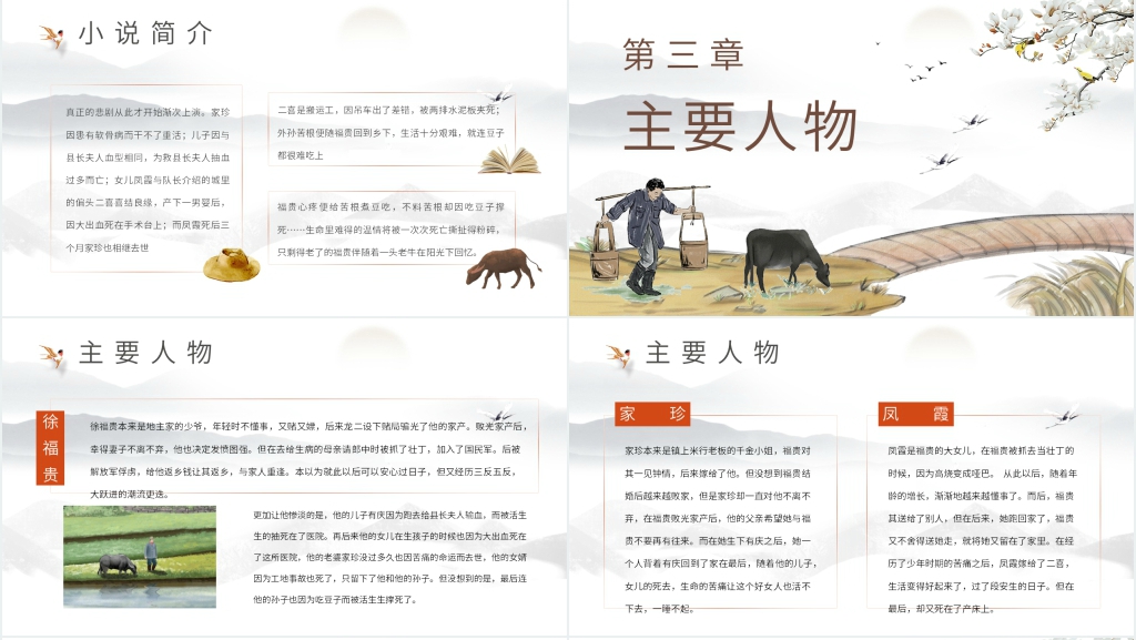 余华活着封面图片PPT模板 余华活着封面图片PPT模板