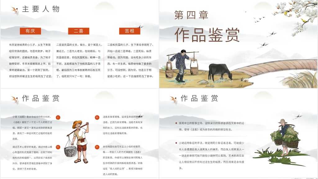 余华活着封面图片PPT模板 余华活着封面图片PPT模板