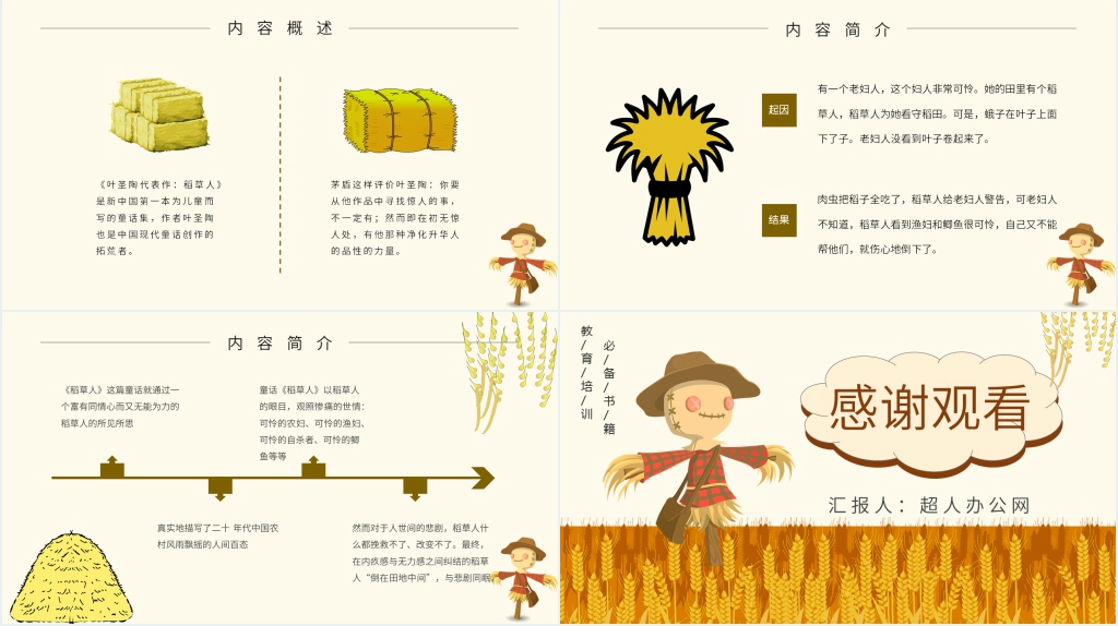 稻草人叶圣陶阅读指导PPT模板 稻草人叶圣陶阅读指导PPT模板