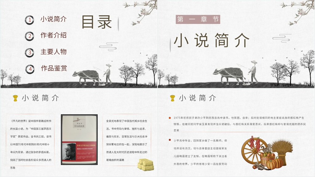 平凡的世界阅读PPT模板 平凡的世界阅读PPT模板