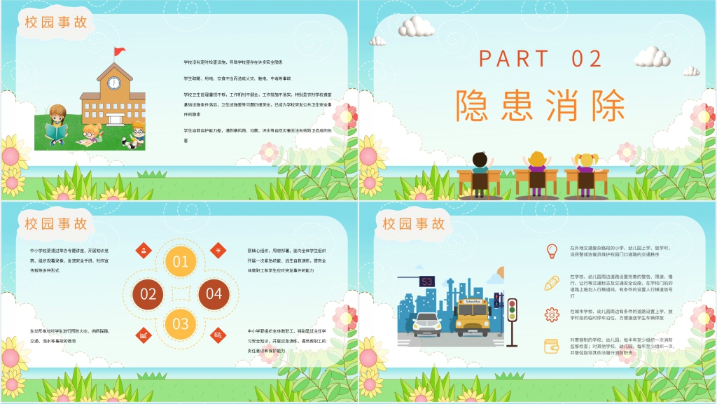 开学校园安全教育主题班会PPT课件