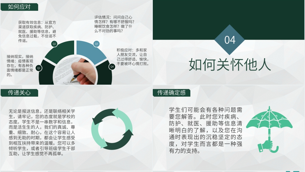 简洁学校防控疫情开学心理PPT模板 简洁学校防控疫情开学心理PPT模板