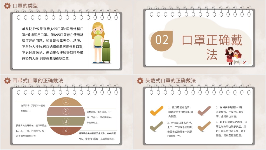 简洁防疫小知识戴口罩PPT模板 简洁防疫小知识戴口罩PPT模板