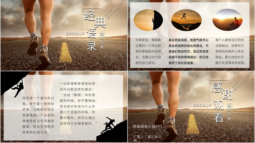 终身成长小说PPT模板 终身成长小说PPT模板