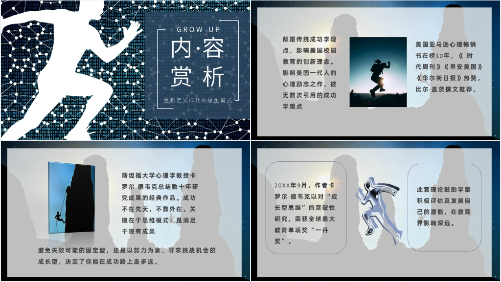 终身成长读书心得PPT模板 终身成长读书心得PPT模板