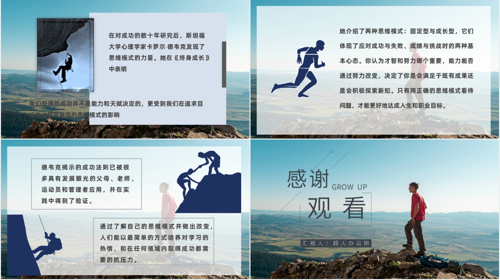 终身成长读后感PPT模板 终身成长读后感PPT模板