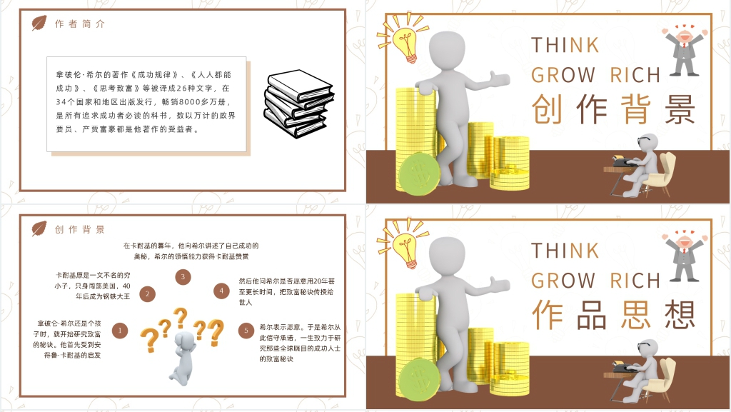 思考致富介绍PPT模板 思考致富介绍PPT模板