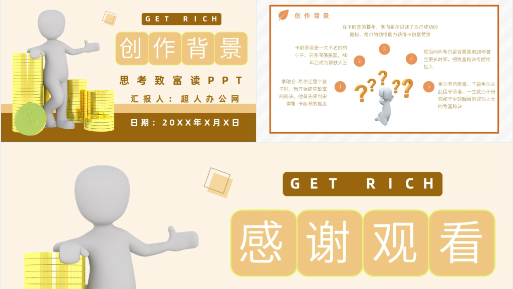 思考致富读PPT模板 思考致富读PPT模板