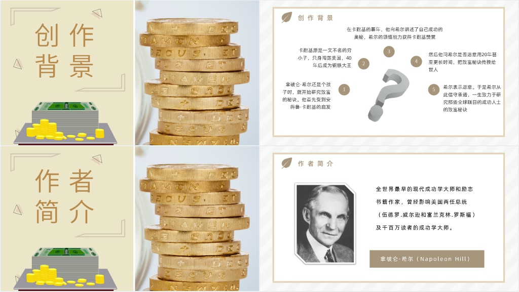 拿破仑思考致富PPT模板 拿破仑思考致富PPT模板