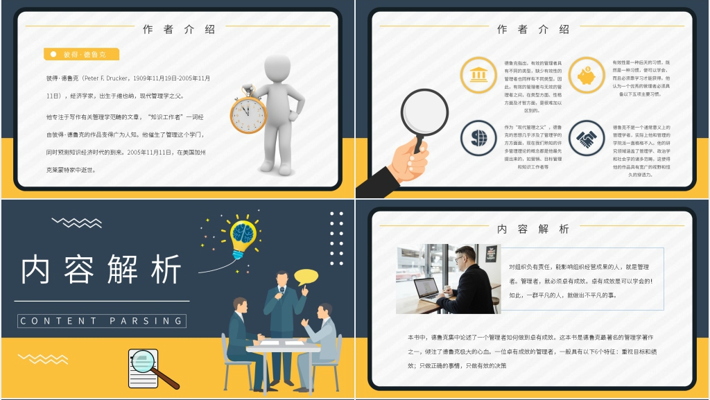 卓有成效的管理者图书介绍PPT模板 卓有成效的管理者图书介绍PPT模板
