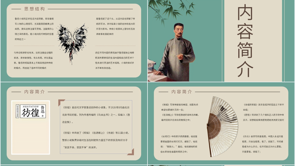 彷徨小说赏析PPT模板 彷徨小说赏析PPT模板