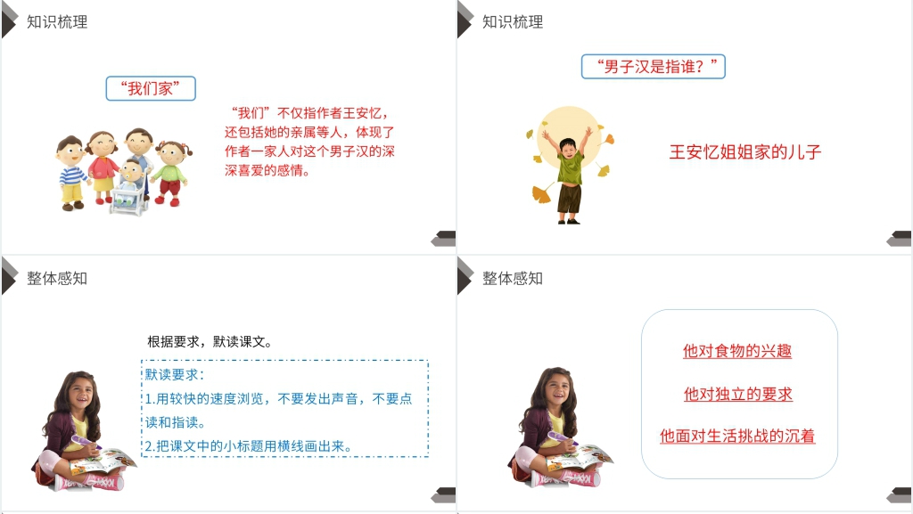 人教版四年级语文下册《我们家的男子汉》课文PPT课件 人教版四年级语文下册《我们家的男子汉》课文PPT课件
