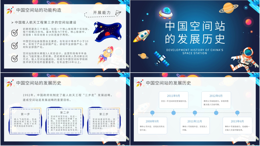 中国空间站介绍内容PPT模板 中国空间站介绍内容PPT模板