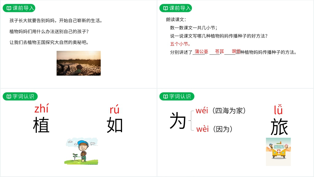 人教版二年级语文上册《植物妈妈有办法》PPT课件 人教版二年级语文上册《植物妈妈有办法》PPT课件