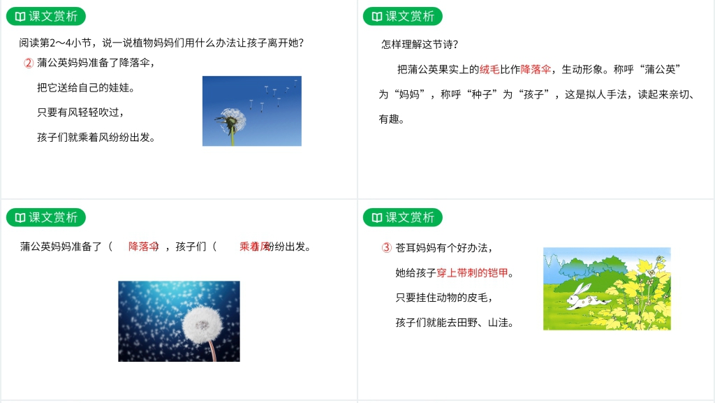 人教版二年级语文上册《植物妈妈有办法》PPT课件 人教版二年级语文上册《植物妈妈有办法》PPT课件