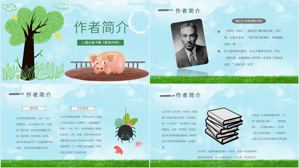 夏洛的网分享PPT模板 夏洛的网分享PPT模板