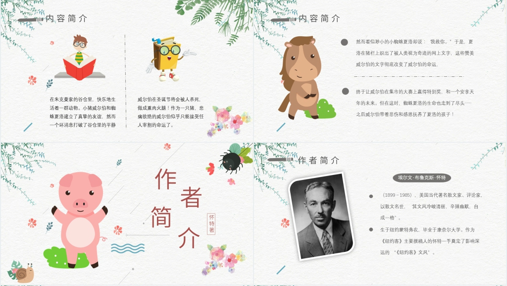 夏洛的网推荐PPT模板 夏洛的网推荐PPT模板
