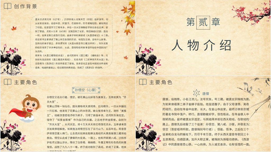 西游记故事PPT模板 西游记故事PPT模板