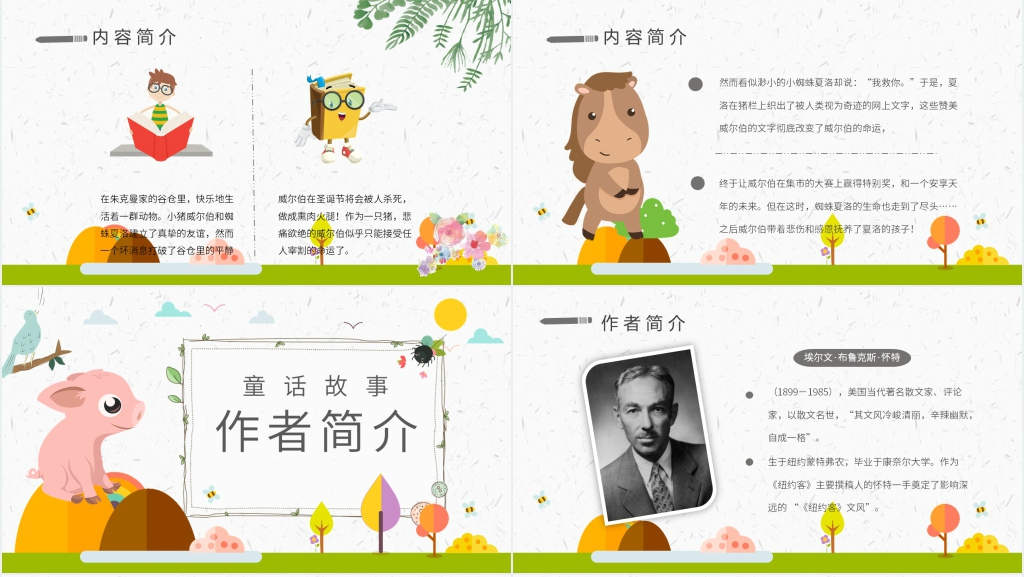 夏洛的网好书推荐PPT模板 夏洛的网好书推荐PPT模板