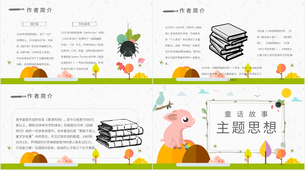 夏洛的网好书推荐PPT模板 夏洛的网好书推荐PPT模板