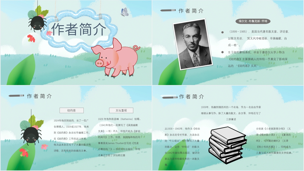 夏洛的网读书故事PPT模板 夏洛的网读书故事PPT模板