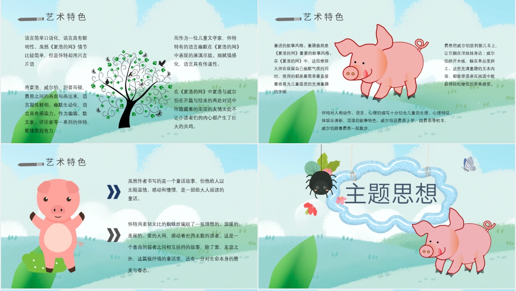 夏洛的网读书故事PPT模板 夏洛的网读书故事PPT模板