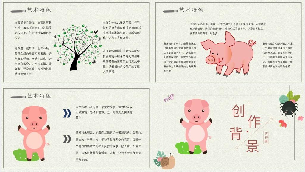 夏洛的网读书会PPT模板 夏洛的网读书会PPT模板