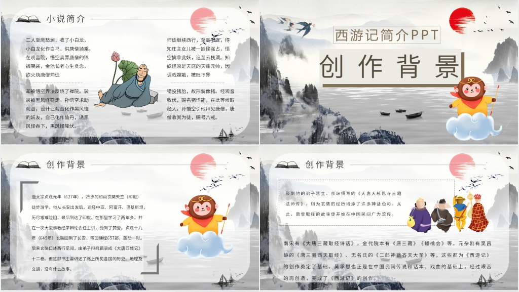 西游记简介PPT模板