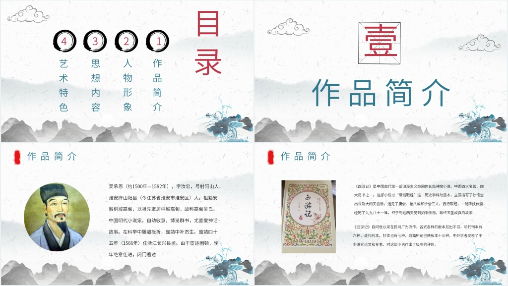 西游记读书心得PPT模板 西游记读书心得PPT模板