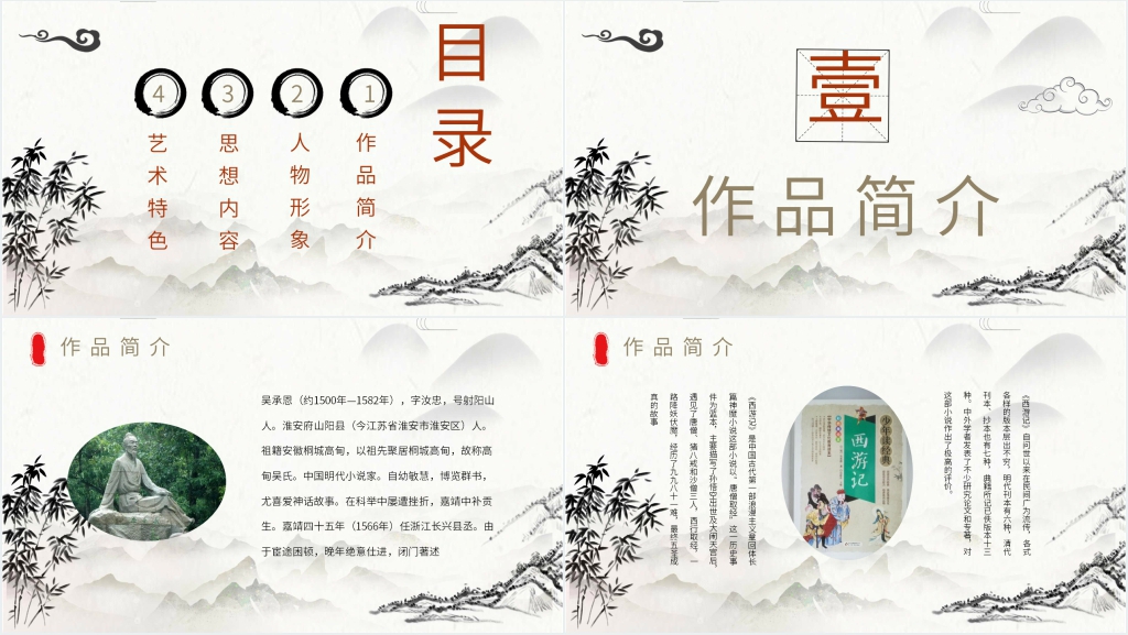 四大名著之西游记赏析PPT模板 四大名著之西游记赏析PPT模板