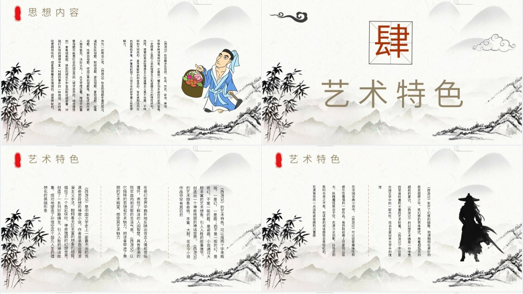 四大名著之西游记赏析PPT模板 四大名著之西游记赏析PPT模板