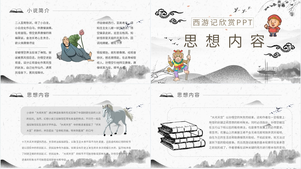 西游记欣赏PPT模板 西游记欣赏PPT模板