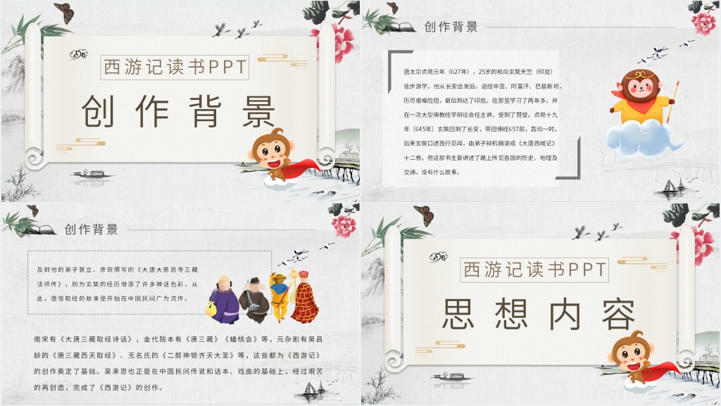 西游记读书PPT模板 西游记读书PPT模板