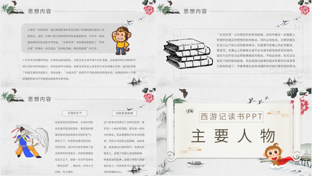 西游记读书PPT模板 西游记读书PPT模板