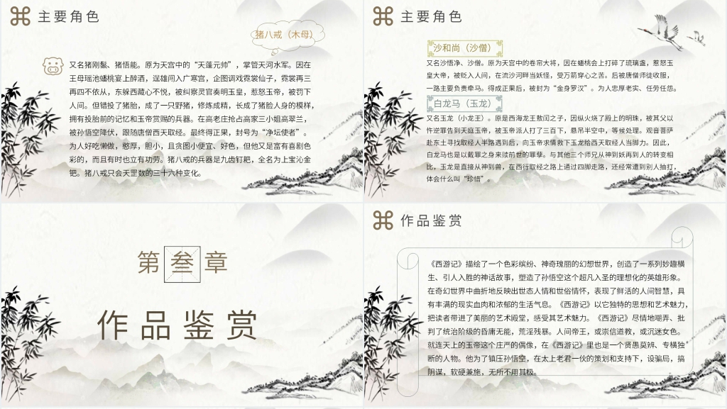 西游记名著导读PPT模板 西游记名著导读PPT模板