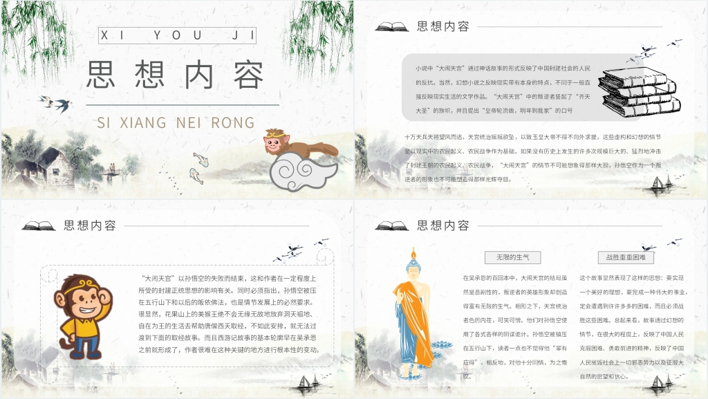 读西游记PPT模板 读西游记PPT模板