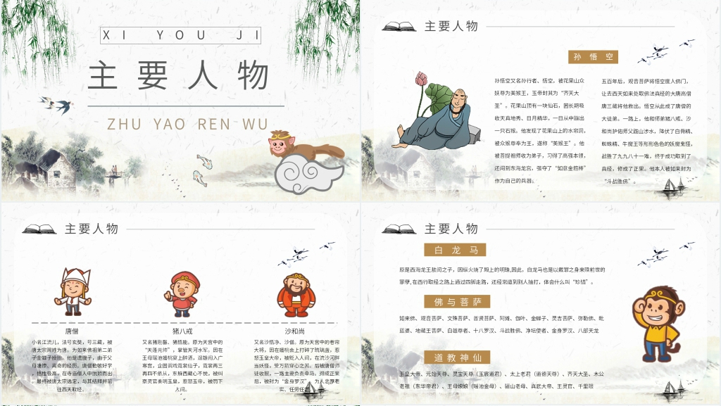 读西游记PPT模板 读西游记PPT模板