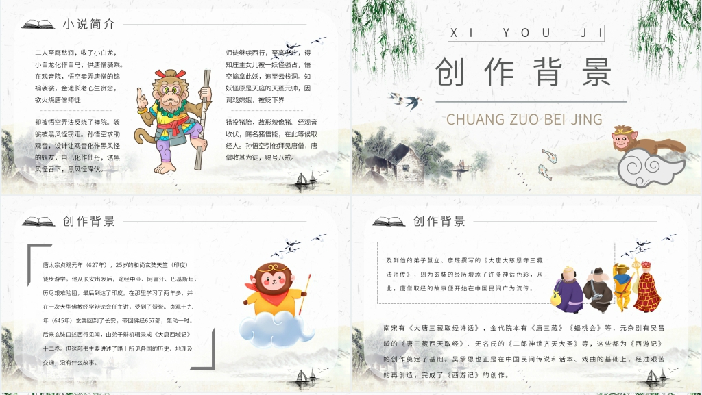 读西游记PPT模板 读西游记PPT模板