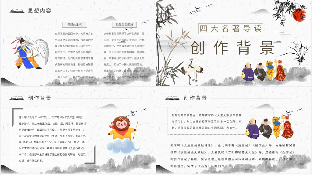 西游记导读PPT模板 西游记导读PPT模板