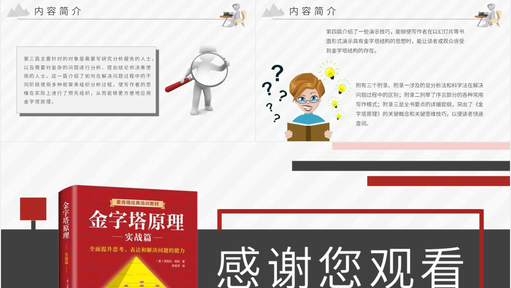 金字塔原理书籍推荐PPT模板
