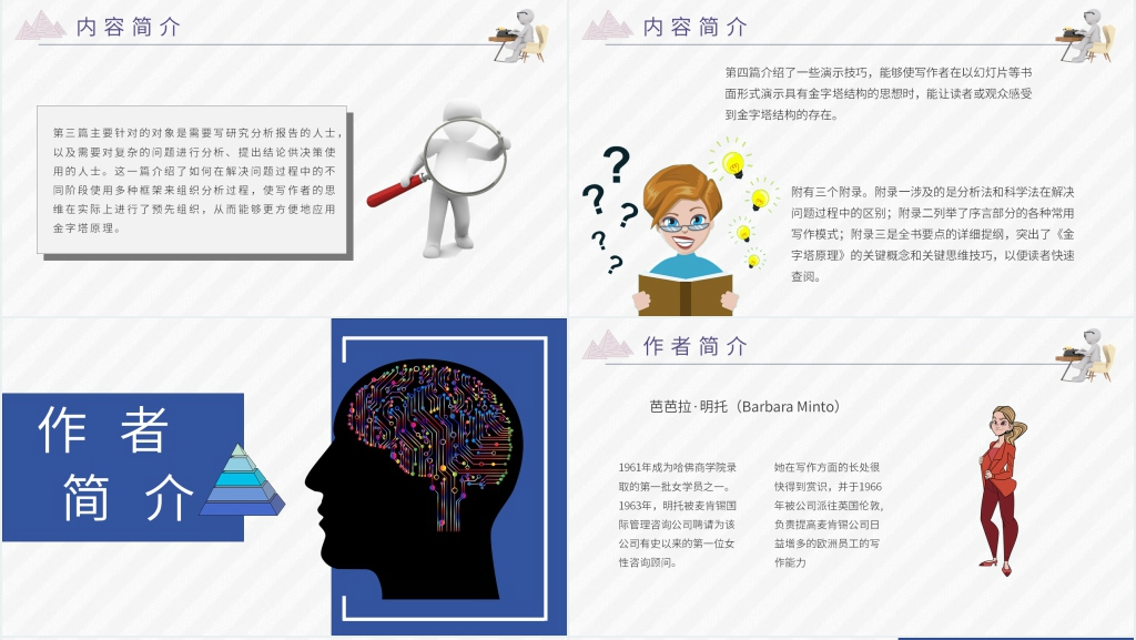 金字塔原理芭芭拉明托读后感PPT模板 金字塔原理芭芭拉明托读后感PPT模板