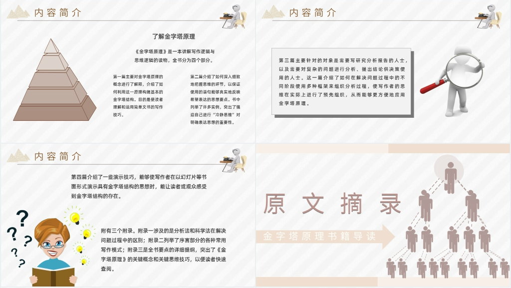 金字塔原理要点PPT模板 金字塔原理要点PPT模板