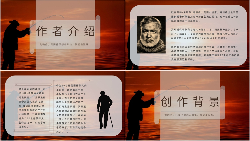 老人与海教学设计PPT模板 老人与海教学设计PPT模板