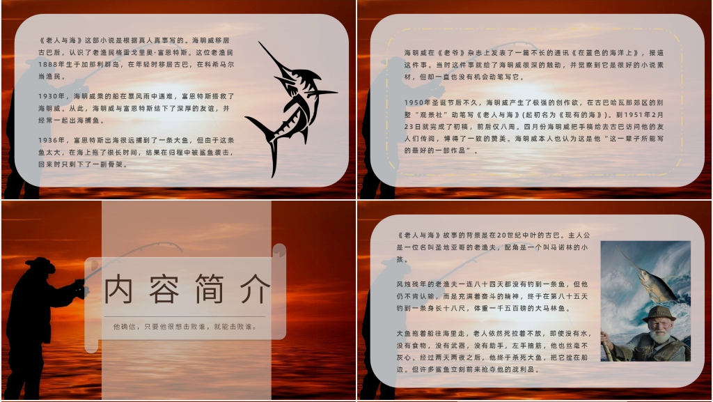 老人与海教学设计PPT模板 老人与海教学设计PPT模板