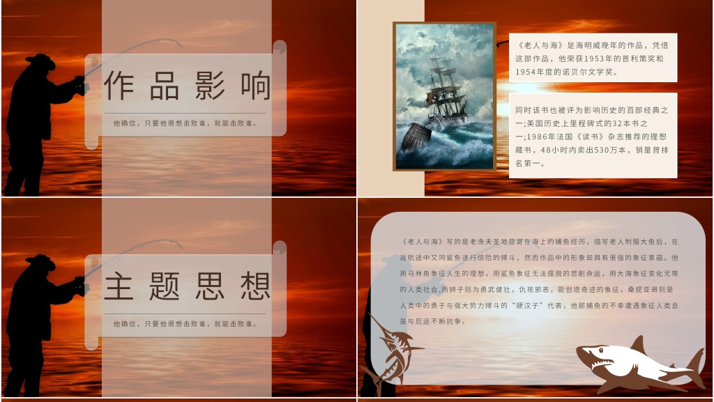 老人与海教学设计PPT模板 老人与海教学设计PPT模板