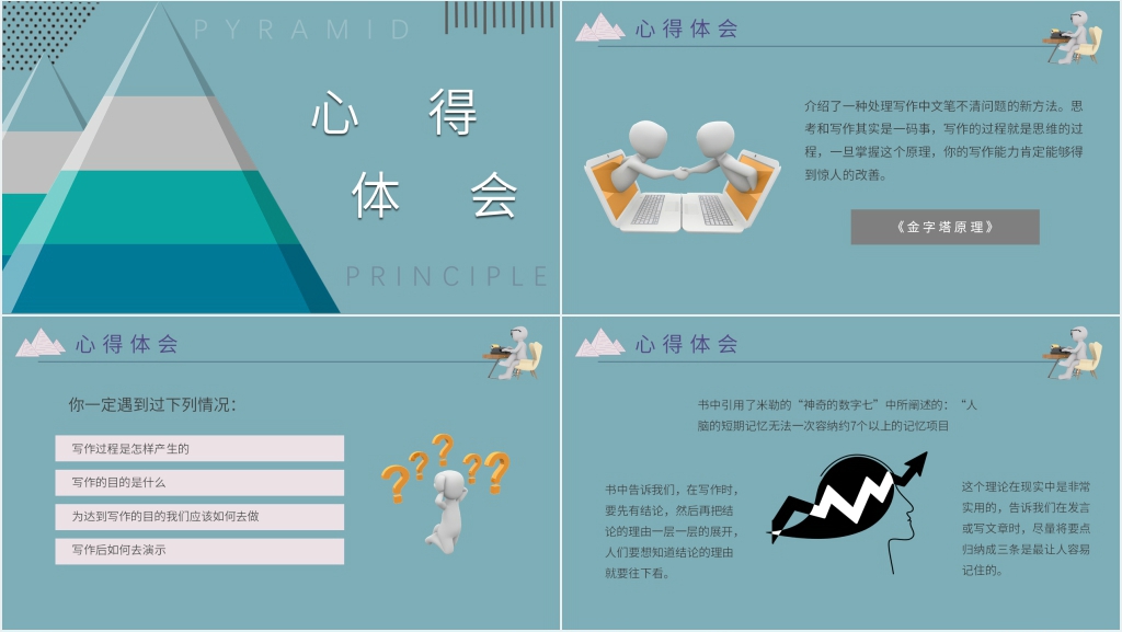 金字塔原理读后感PPT模板
