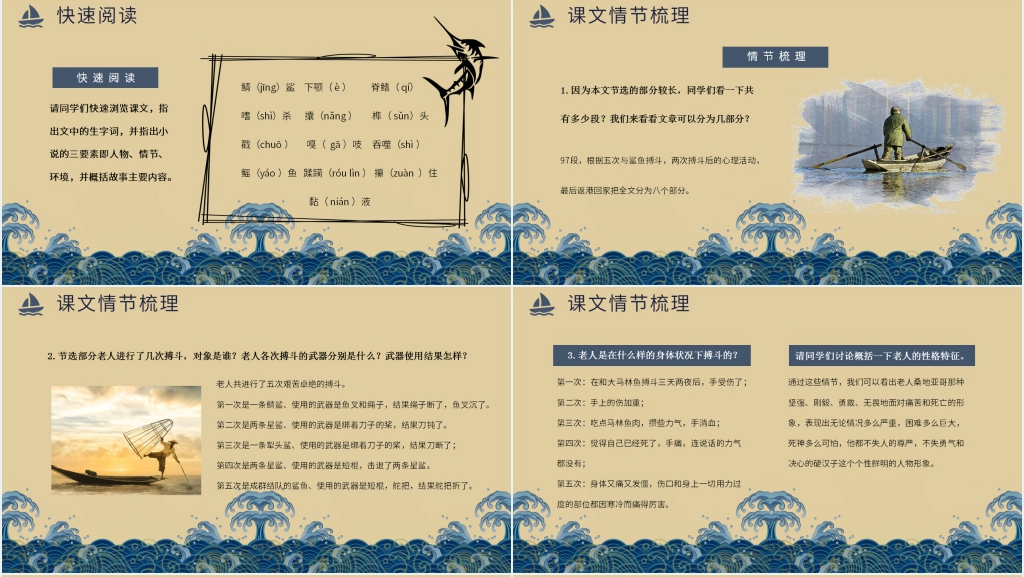 高中节选老人与海课文PPT课件 高中节选老人与海课文PPT课件