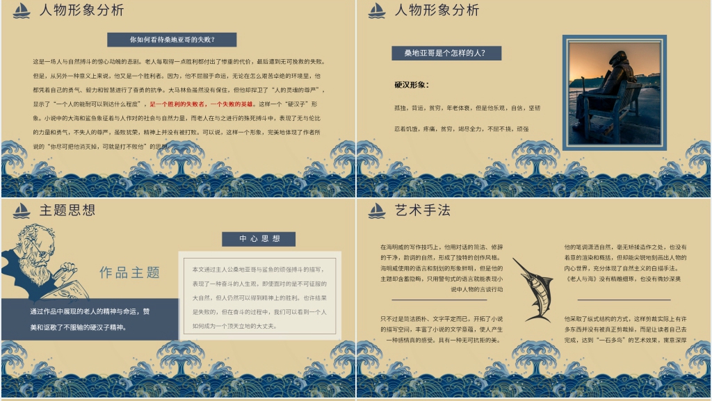 高中节选老人与海课文PPT课件 高中节选老人与海课文PPT课件