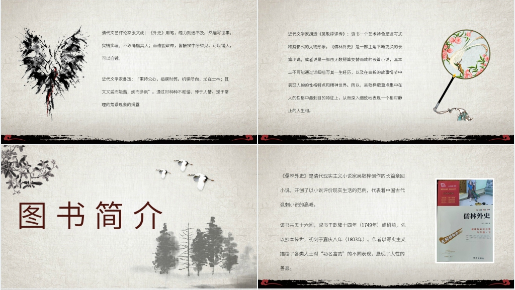 吴敬梓儒林外史PPT模板 吴敬梓儒林外史PPT模板