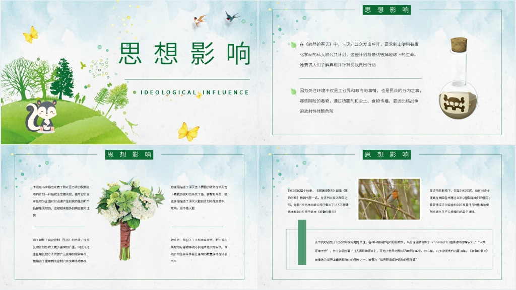 寂静的春天读书交流会PPT模板